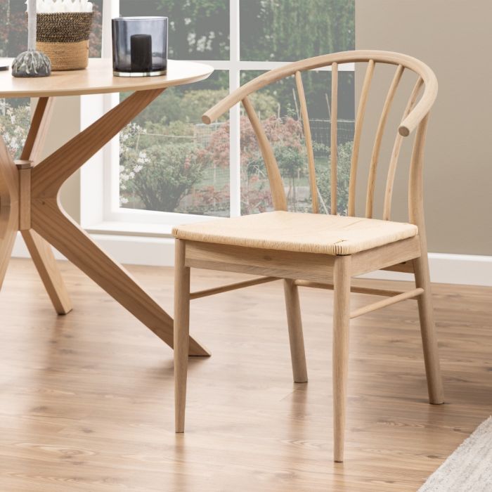 The Cassia White Oak Dining Chair with Woven Seat – Set of 2 – image 5
