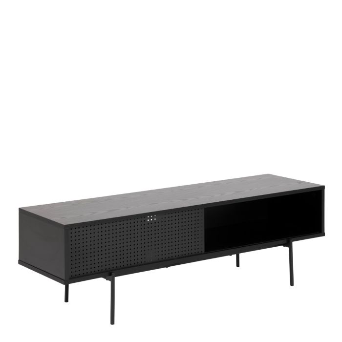 Dujayna Black Industrial TV Unit with Sliding Door – supplier image 1