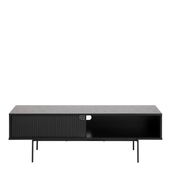 Dujayna Black Industrial TV Unit with Sliding Door – supplier image 2
