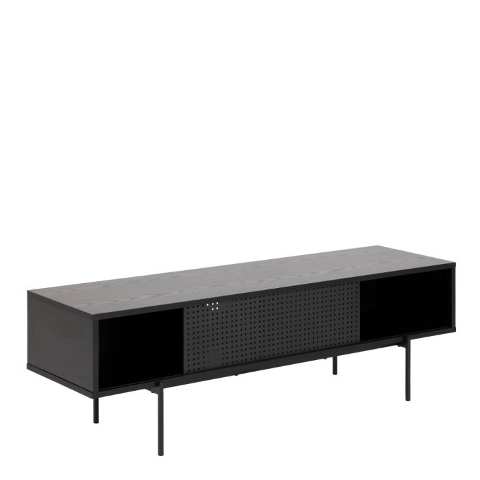 Dujayna Black Industrial TV Unit with Sliding Door – supplier image 4