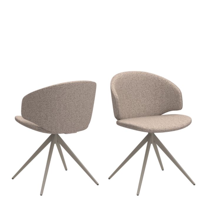 The Elara Cream Bouclé Swivel Dining Chair – image 1