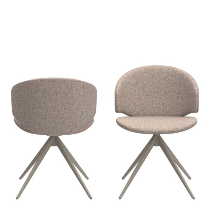 The Elara Cream Bouclé Swivel Dining Chair – image 2