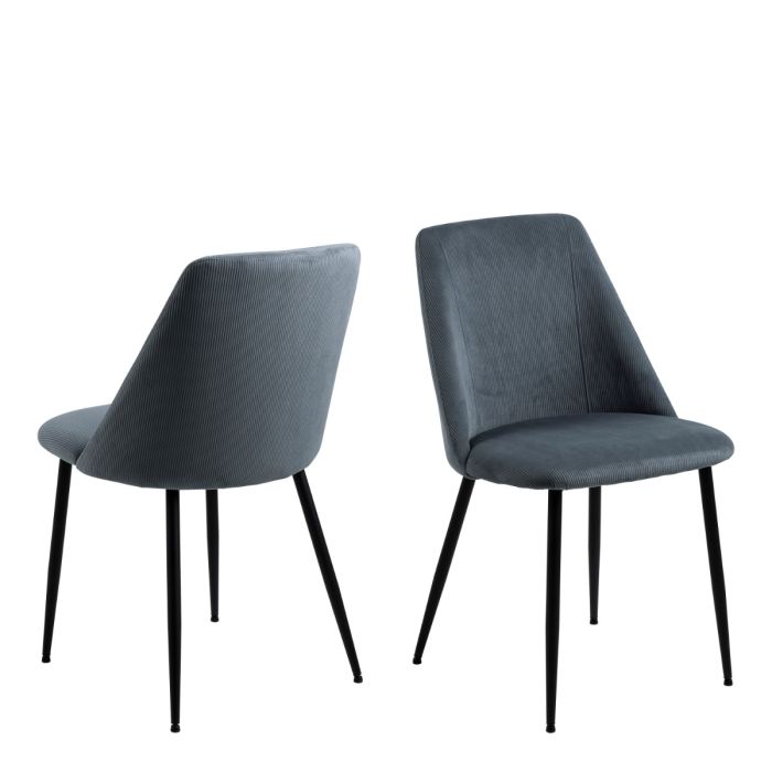 The Isola Grey Corduroy Dining Chair – Set of 4 – image 1