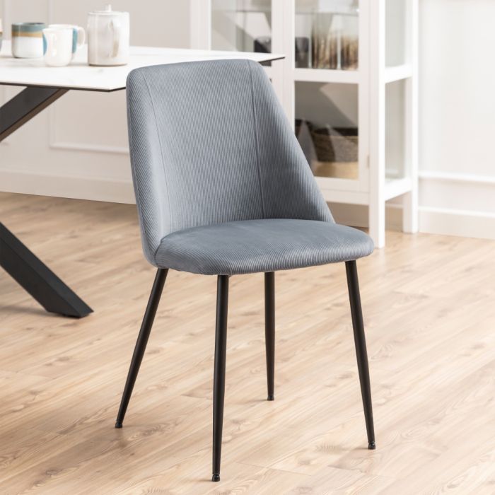 The Isola Grey Corduroy Dining Chair – Set of 4 – image 5