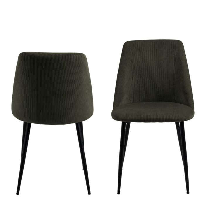 The Isola Olive Green Corduroy Dining Chair – Set of 4 – image 2