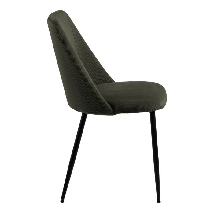 The Isola Olive Green Corduroy Dining Chair – Set of 4 – image 3