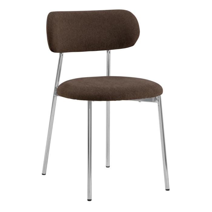 The Liora Brown Fabric Chrome Dining Chair – Set of 2 – image 1