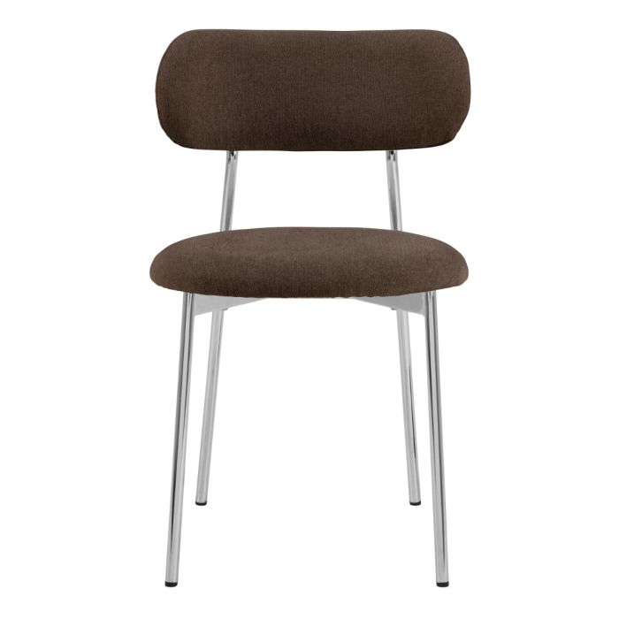 The Liora Brown Fabric Chrome Dining Chair – Set of 2 – image 2