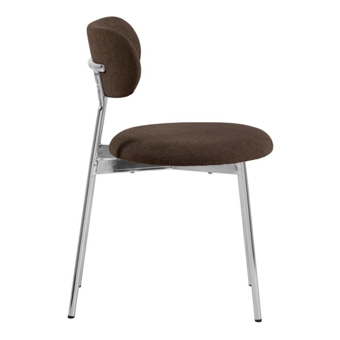 The Liora Brown Fabric Chrome Dining Chair – Set of 2 – image 3
