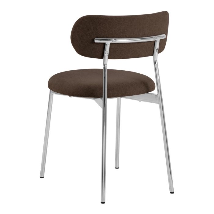 The Liora Brown Fabric Chrome Dining Chair – Set of 2 – image 4