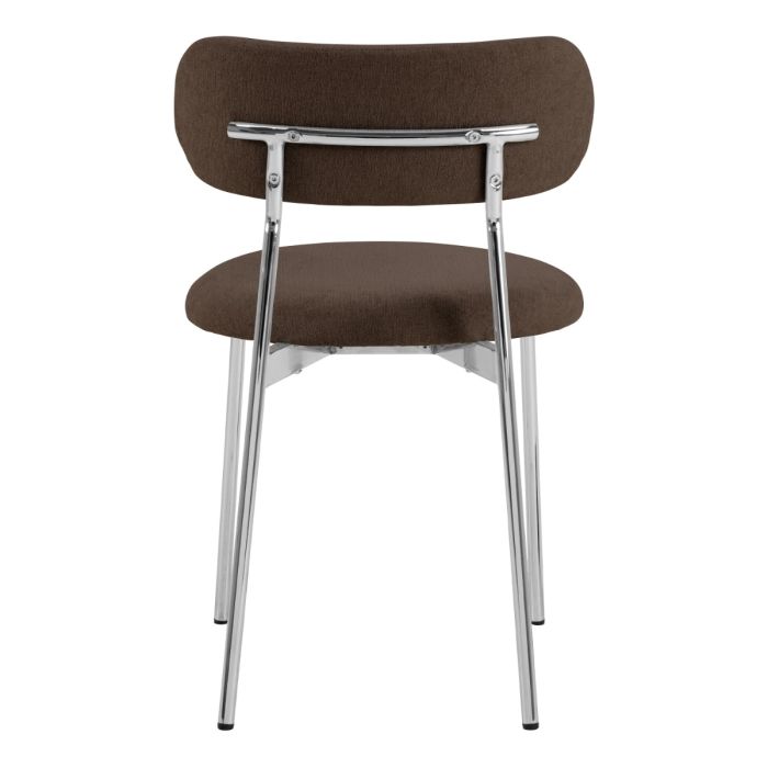 The Liora Brown Fabric Chrome Dining Chair – Set of 2 – image 5