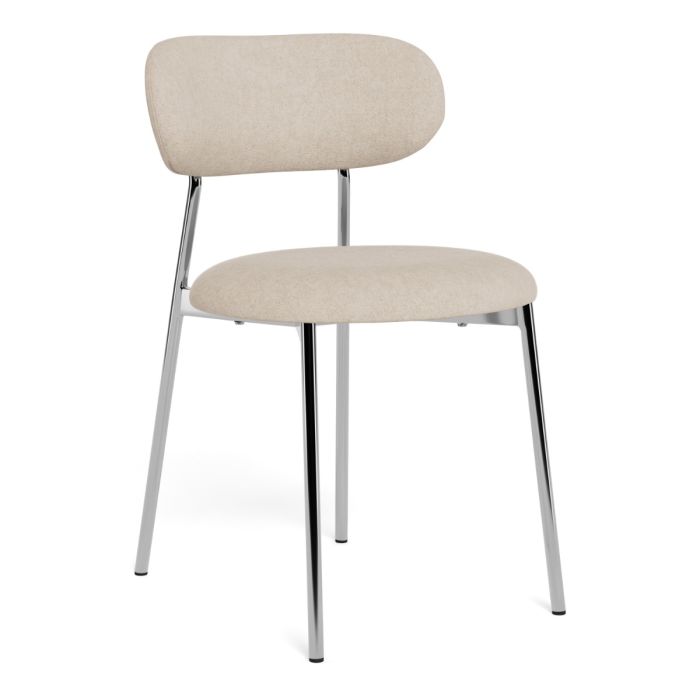 The Liora Sand Fabric Chrome Dining Chair – Set of 2 – image 1