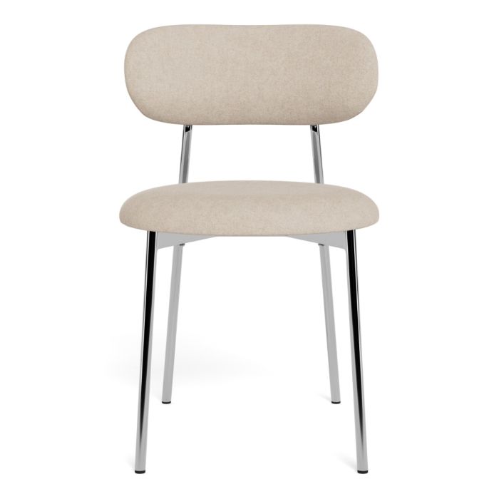 The Liora Sand Fabric Chrome Dining Chair – Set of 2 – image 2