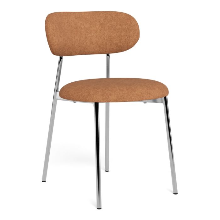 The Liora Terracotta Fabric Chrome Dining Chair – Set of 2 – image 1