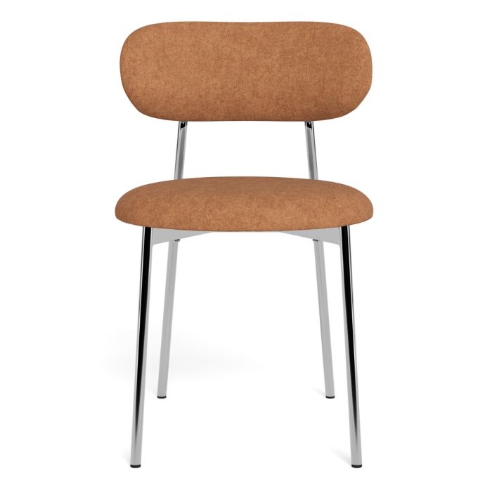 The Liora Terracotta Fabric Chrome Dining Chair – Set of 2 – image 2