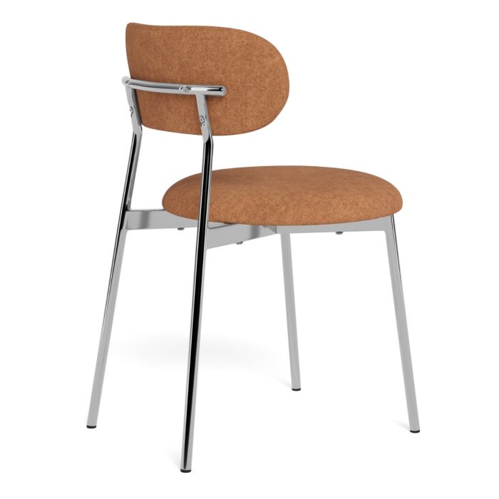 The Liora Terracotta Fabric Chrome Dining Chair – Set of 2 – image 4