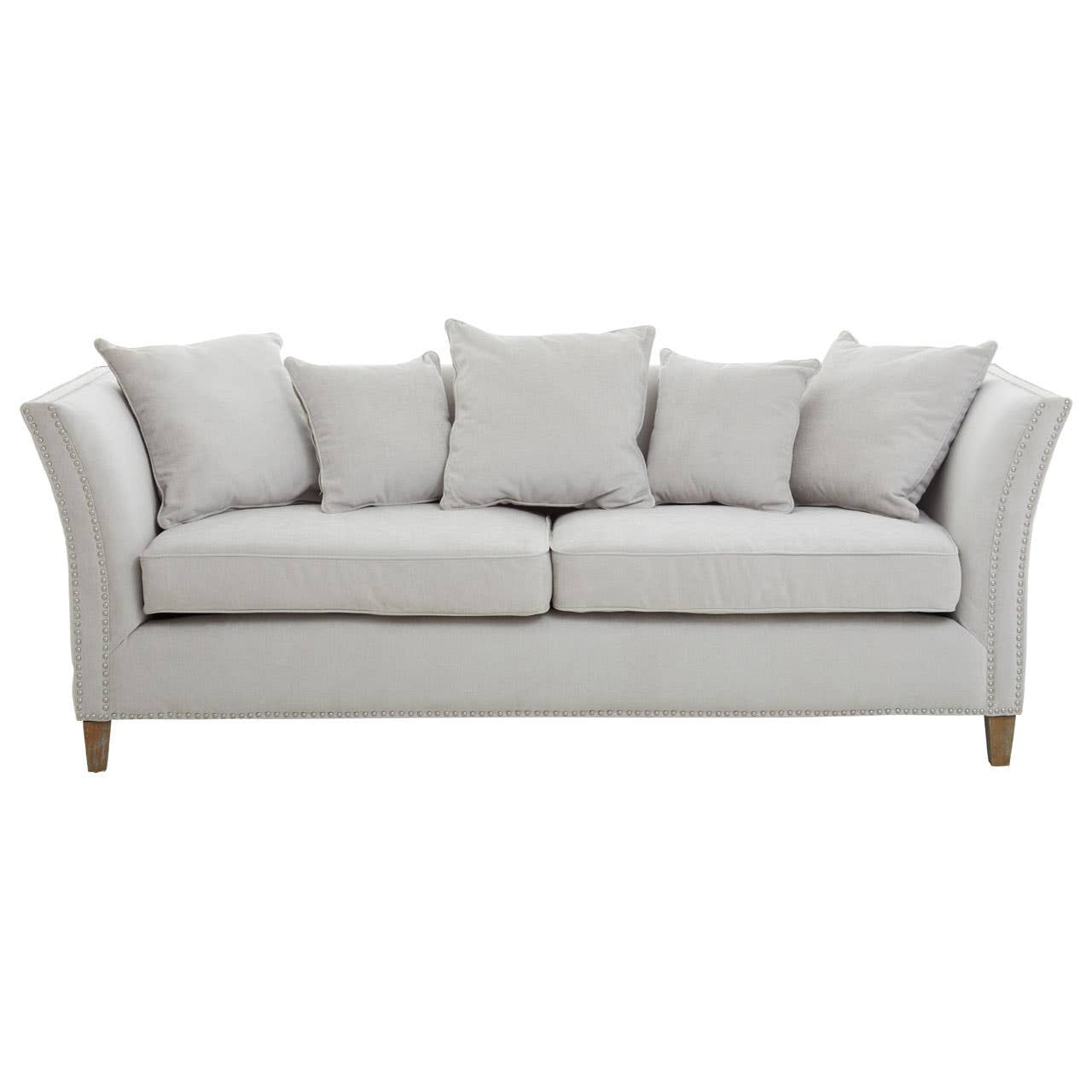 Liyana Grey Studded 3 Seater Sofa – supplier gallery image 1