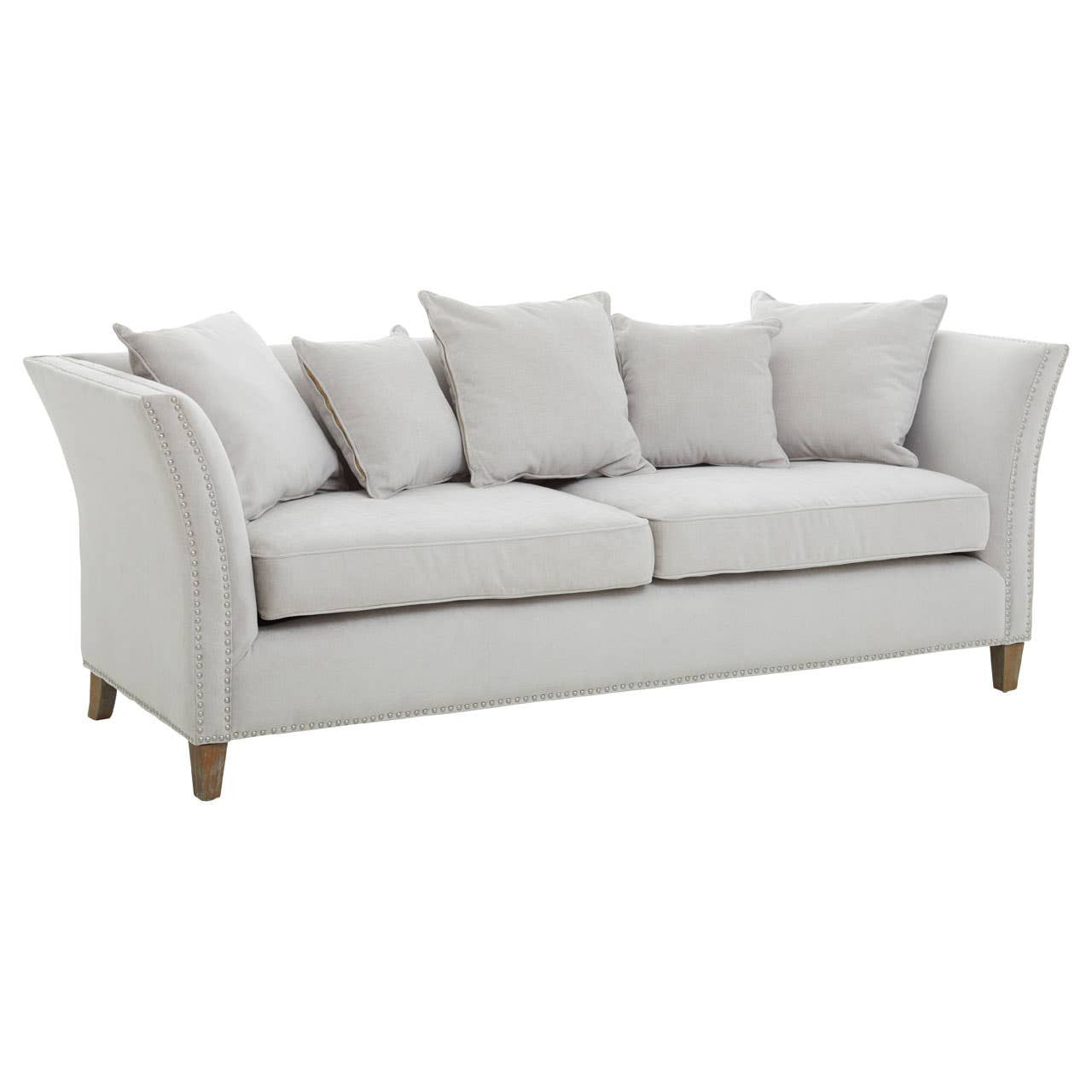 Liyana Grey Studded 3 Seater Sofa – supplier gallery image 2