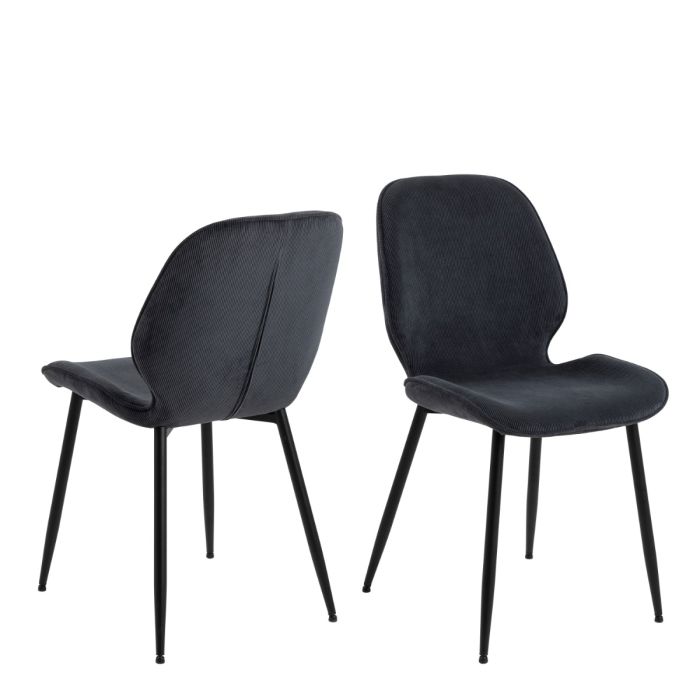 The Milan Anthracite Corduroy Dining Chair – Set of 4 – image 1