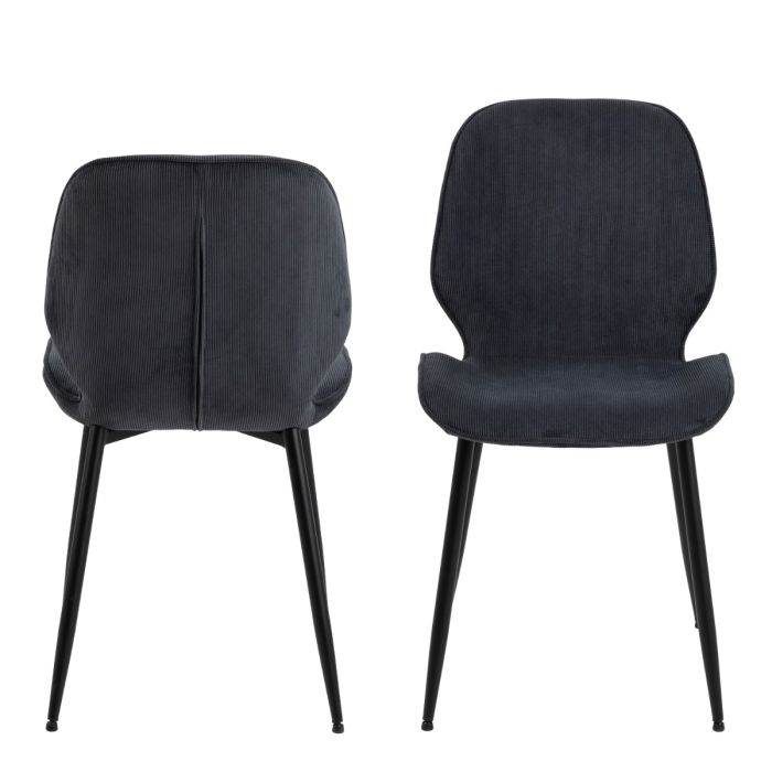 The Milan Anthracite Corduroy Dining Chair – Set of 4 – image 2