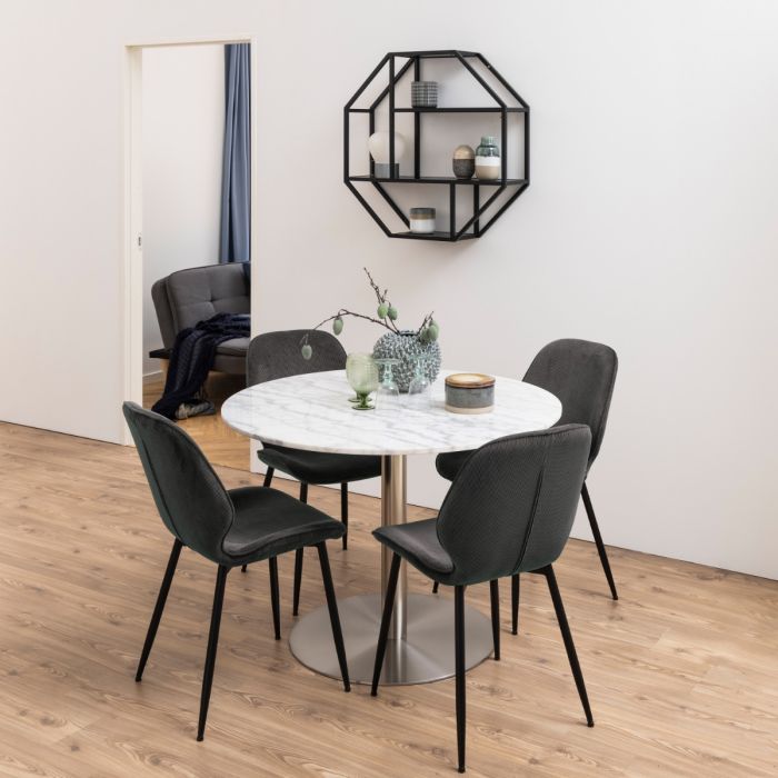 The Milan Anthracite Corduroy Dining Chair – Set of 4 – image 4