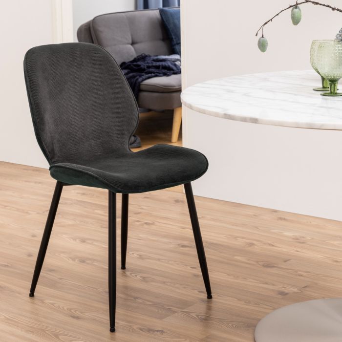 The Milan Anthracite Corduroy Dining Chair – Set of 4 – image 6