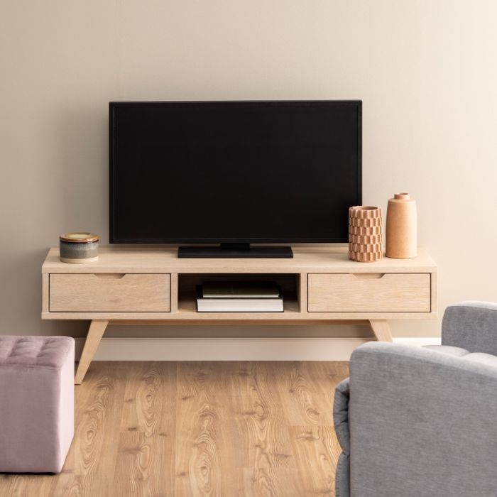 Nakhara White Oak 2-Drawer TV Unit – supplier image 5