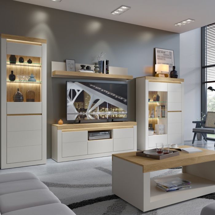 Nayriza Cashmere & Stone Oak TV Cabinet – product view