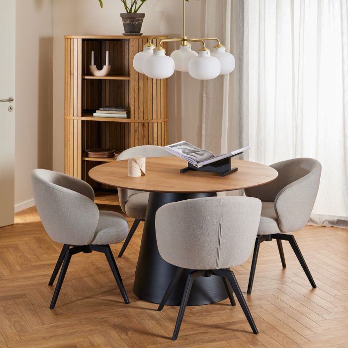 The Nerissa Beige Swivel Dining Chair – image 4
