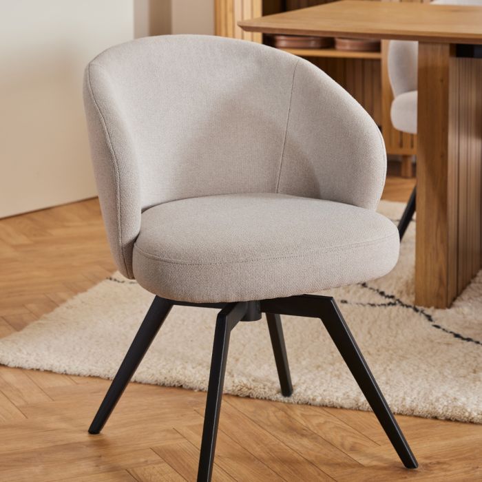 The Nerissa Beige Swivel Dining Chair – image 6