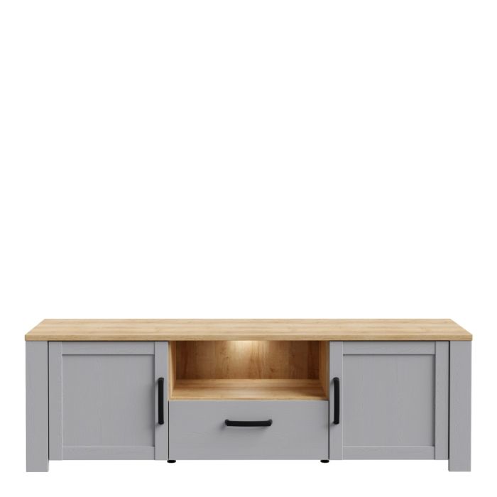 Nurayla Grey Riviera Oak LED TV Unit – supplier image 2