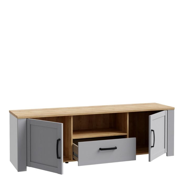 Nurayla Grey Riviera Oak LED TV Unit – supplier image 3