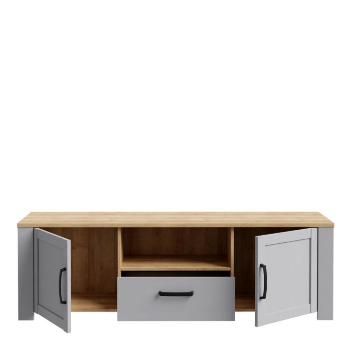 Nurayla Grey Riviera Oak LED TV Unit – supplier image 4