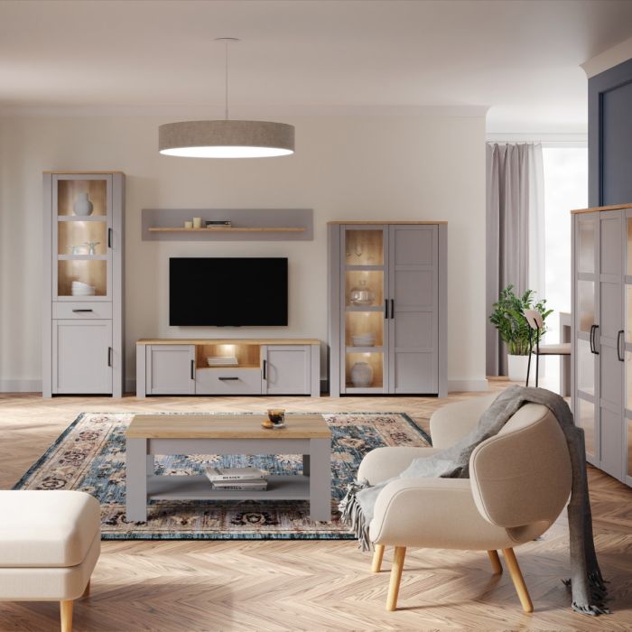 Nurayla Grey Riviera Oak LED TV Unit – supplier image 5