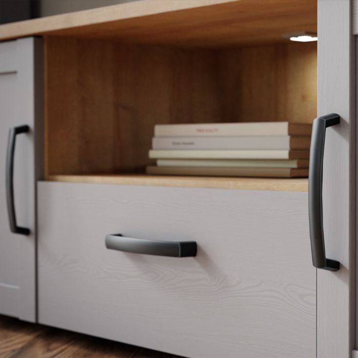 Nurayla Grey Riviera Oak LED TV Unit – supplier image 7
