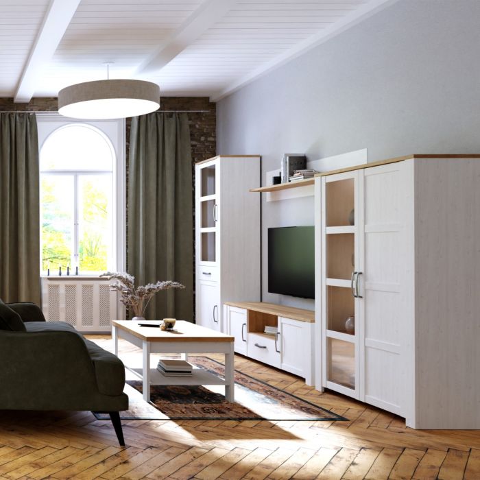 Nurayla White Riviera Oak LED TV Unit – supplier image 6