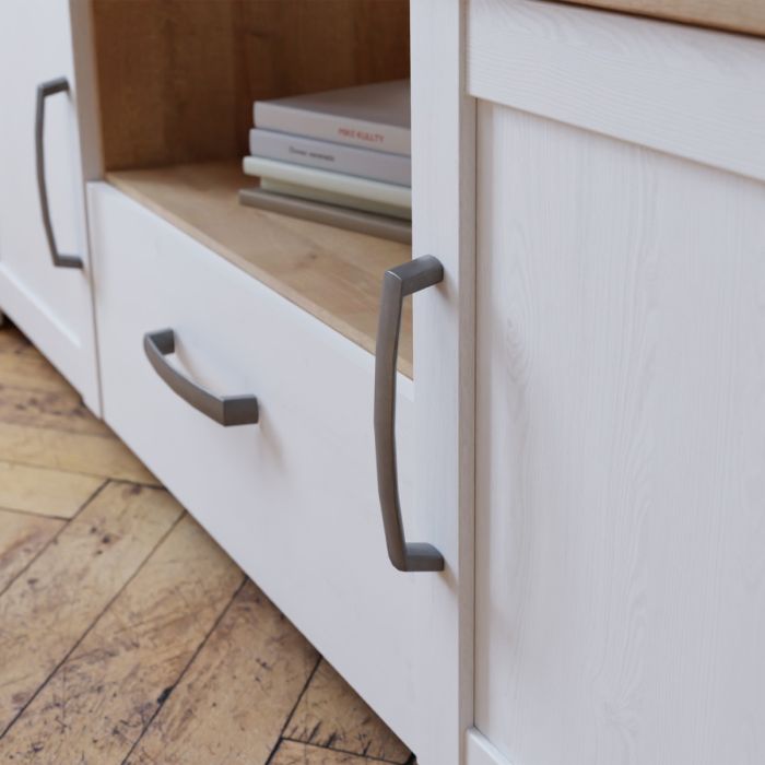Nurayla White Riviera Oak LED TV Unit – supplier image 8