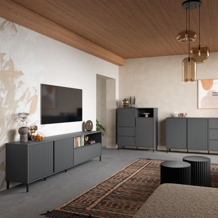 Qamariya Anthracite Large TV Cabinet – supplier product image