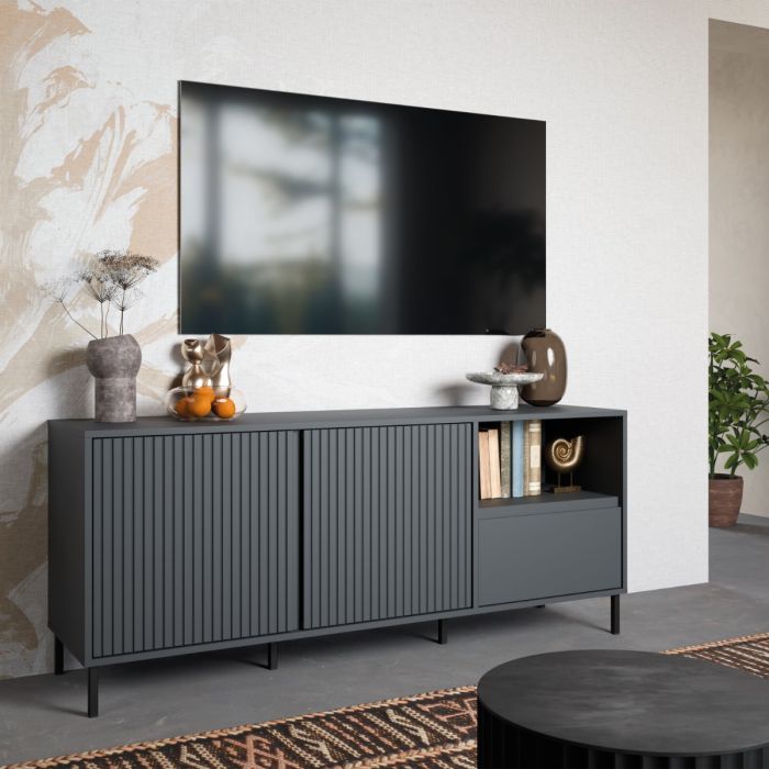 Qamariya Anthracite TV Cabinet – supplier image 4