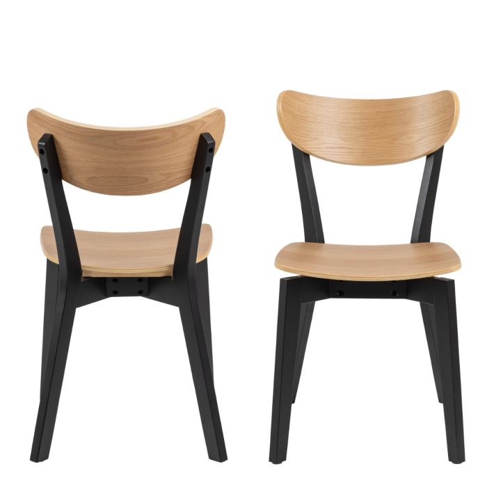 The Ravello Black & Oak Dining Chair – Set of 2 – image 2