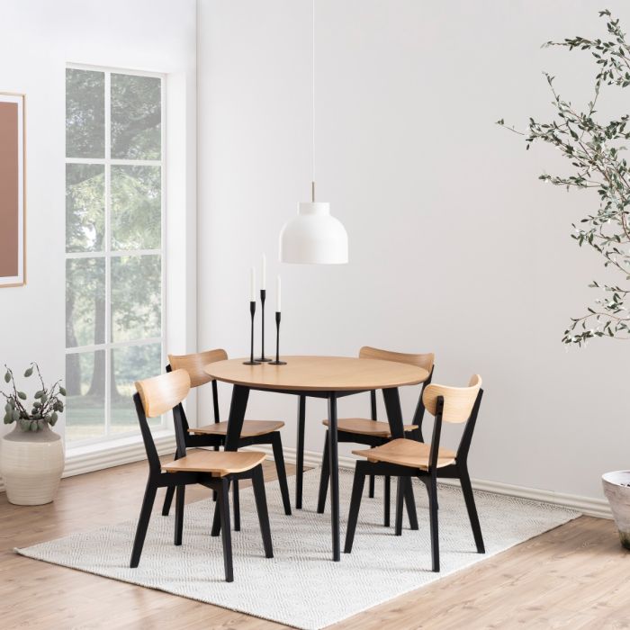 The Ravello Black & Oak Dining Chair – Set of 2 – image 4