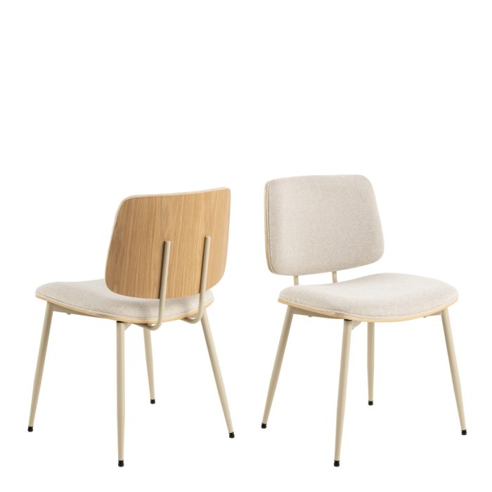 The Ravena Beige Chenille Dining Chair – Set of 2 – image 1