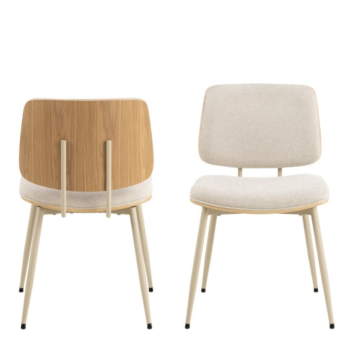 The Ravena Beige Chenille Dining Chair – Set of 2 – image 2