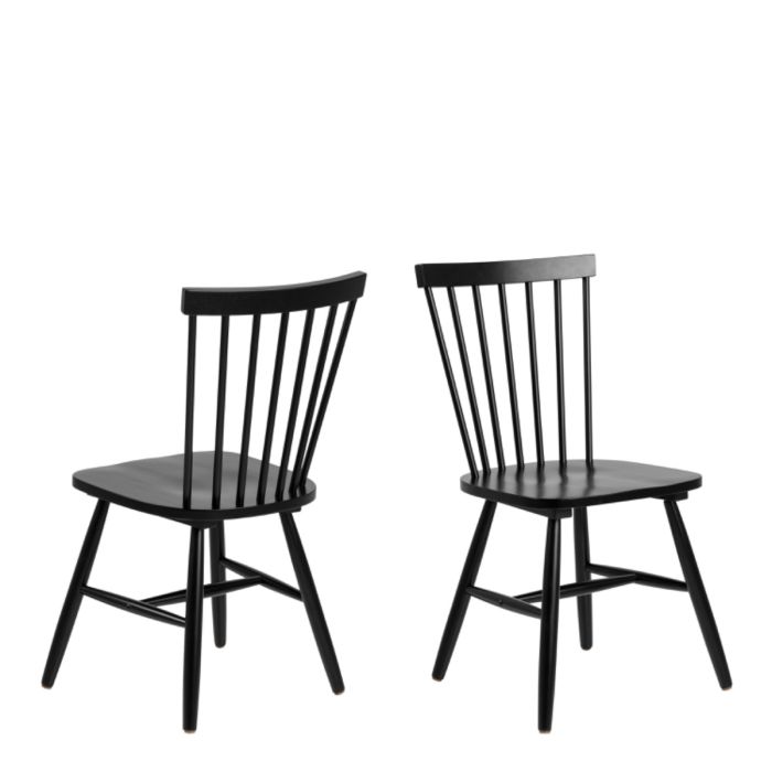 The Riviera Black Wood Dining Chair – Set of 2 – image 1