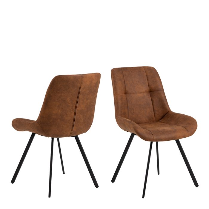 Sahara Camel Fabric Dining Chair – Set of 2