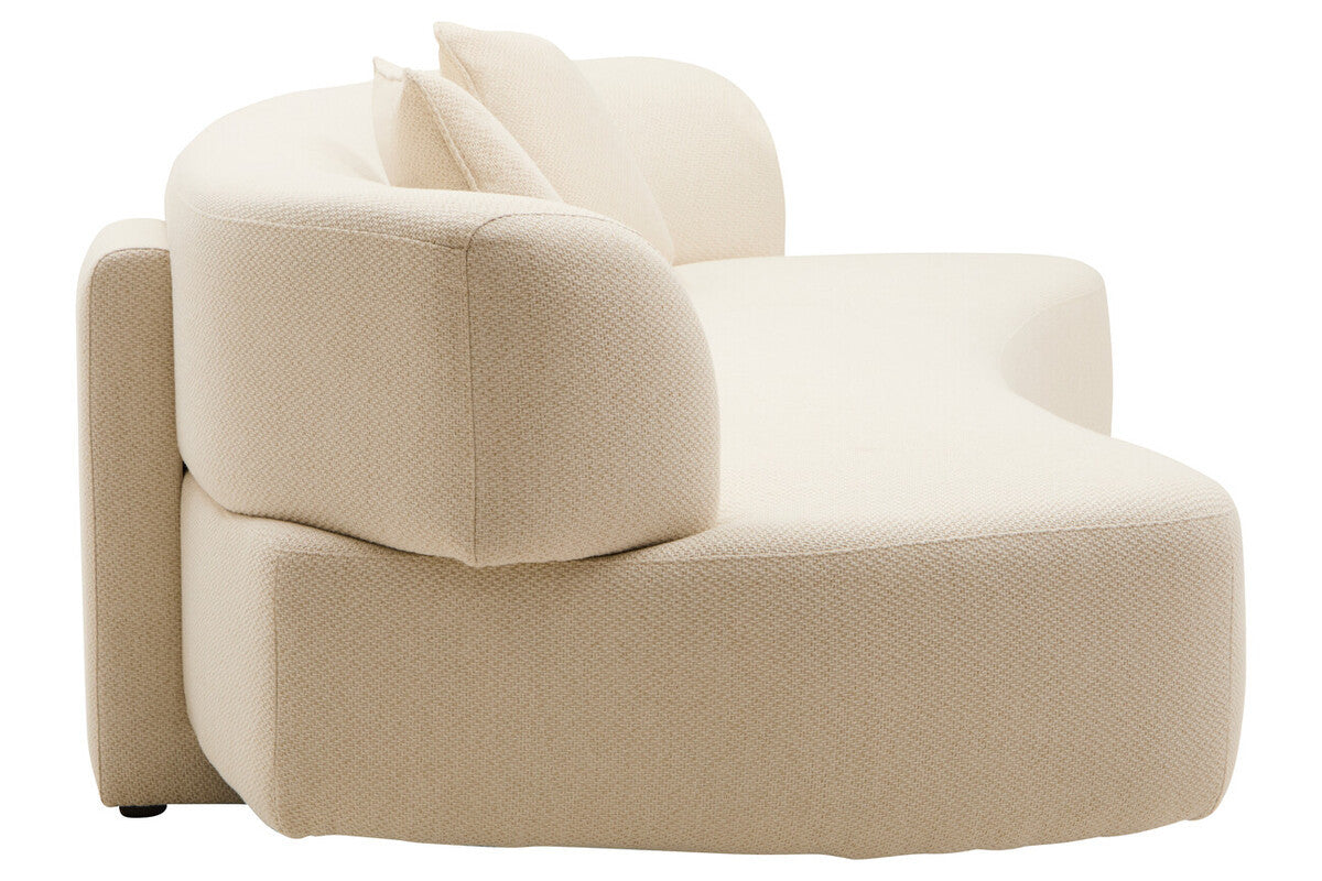 Samira Cream Linen Curved 3 Seater Sofa – supplier gallery image 3
