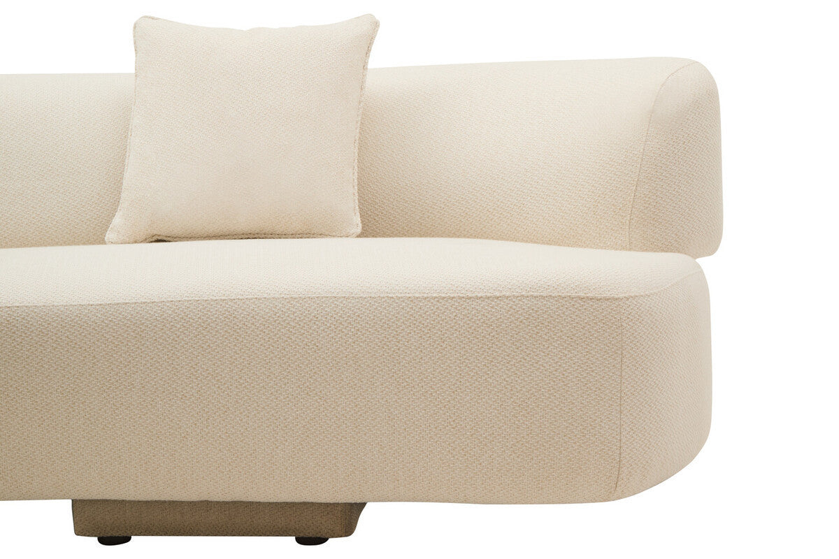 Samira Cream Linen Curved 3 Seater Sofa – supplier gallery image 5