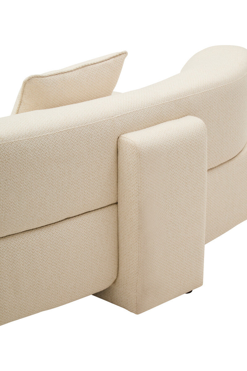 Samira Cream Linen Curved 3 Seater Sofa – supplier gallery image 6