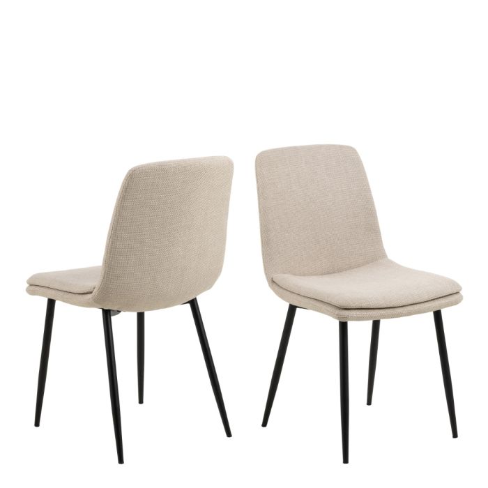 The Serena Beige Textured Fabric Dining Chair – Set of 4 – image 1