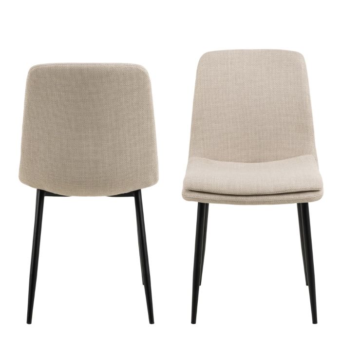 The Serena Beige Textured Fabric Dining Chair – Set of 4 – image 2
